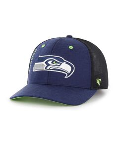Мужская темно-синяя шляпа Seattle Seahawks Pixelation Trophy Flex Hat &apos;47 Brand