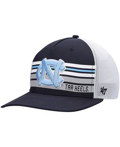 Мужская темно-синяя, белая шляпа North Carolina Tar Heels Brrr Altitude Trucker Snapback Hat &apos;47 Brand
