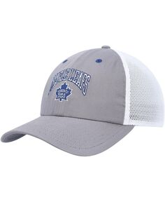 Мужская серо-белая регулируемая кепка Toronto Maple Leafs в тон с напуском Trucker adidas