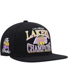 Мужская черная бейсболка Los Angeles Lakers Hardwood Classics SOUL Champions Era Diamond Snapback Hat Mitchell &amp; Ness