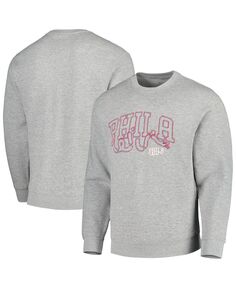 Мужской и женский пуловер с логотипом Heather Grey Philadelphia 76ers Element в стиле поп-музыки Stadium Essentials