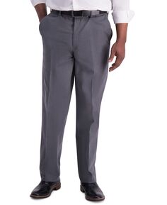 Мужские брюки премиум-класса цвета хаки с плоской передней частью без железа Haggar