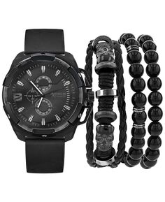 Подарочный набор мужских часов с черным полиуретановым ремешком 40 мм American Exchange