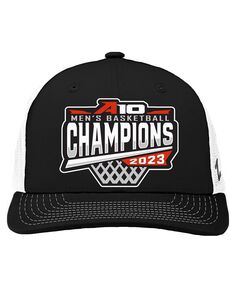 Мужская черная регулируемая кепка VCU Rams 2023 Atlantic 10 для турнира чемпионов по баскетболу в раздевалке Zephyr