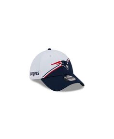 Мужская белая, темно-синяя кепка New England Patriots 2023 NFL Sideline 39THIRTY Flex Hat New Era