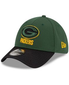 Мужская зелено-черная кепка Green Bay Packers 2021 NFL Sideline Road 39THIRTY Flex Hat New Era