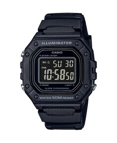 Мужские цифровые часы из черной смолы, 43,2 мм, W218H-1BV Casio