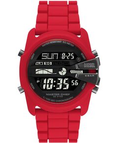 Мужские часы Master Chief Digital с красным силиконовым ремешком, 44 мм Diesel