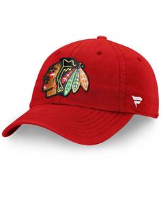 Мужская красная бейсболка с регулируемым логотипом Chicago Blackhawks Core Primary Fanatics