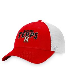 Мужская красно-белая кепка Maryland Terrapins Breakout Trucker Snapback Top of the World