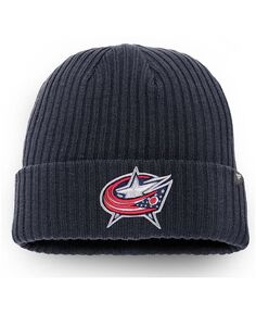 Мужская темно-синяя вязаная шапка Columbus Blue Jackets Core Primary с логотипом и манжетами Fanatics