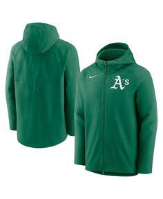 Мужская куртка Kelly Green, Oakland Athletics Authentic Collection с капюшоном и молнией во всю длину Nike