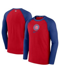 Мужская красная футболка Chicago Cubs Authentic Collection Game Raglan Performance с длинным рукавом Nike