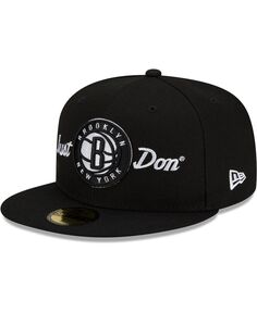 Мужская приталенная кепка Brooklyn Nets 59FIFTY x Just Don Black New Era