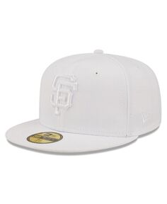 Мужская приталенная шляпа San Francisco Giants White on White 59FIFTY New Era