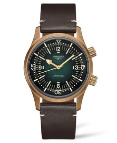 Мужские швейцарские автоматические часы Legend Diver с коричневым кожаным ремешком, 42 мм Longines