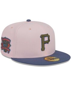 Мужская розовая, синяя приталенная шляпа Pittsburgh Pirates Olive Undervisor 59FIFTY New Era