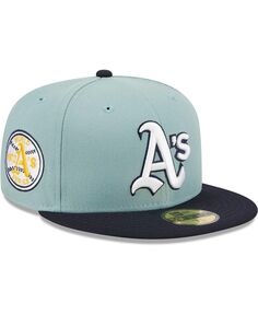 Мужская светло-синяя, темно-синяя шляпа Oakland Athletics Beach Kiss 59FIFTY New Era