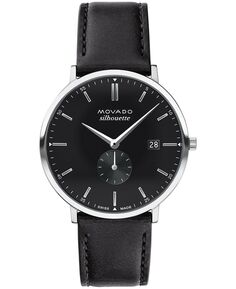 Мужские часы Heritage с черным ремешком из натуральной кожи, 40 мм Movado