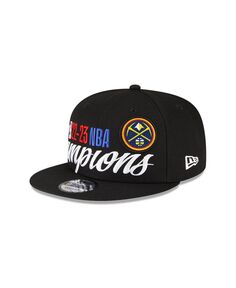 Мужская черная кепка Snapback Denver Nuggets 2023 NBA Finals Champions Раздевалка 9FIFTY Snapback New Era