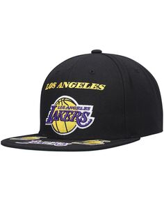 Мужская черная кепка Snapback Los Angeles Lakers с загрузкой спереди Mitchell &amp; Ness