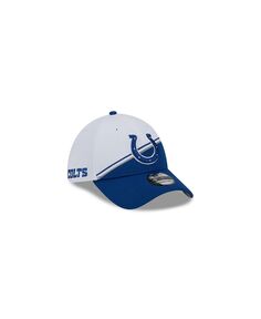 Мужская белая кепка Royal Indianapolis Colts 2023 NFL Sideline 39THIRTY Flex Hat New Era