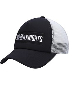 Мужская черно-белая кепка Vegas Golden Knights Team Plate Trucker Snapback adidas