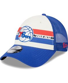 Мужская кепка Philadelphia 76Ers Royal Stripes 9Forty Trucker Snapback New Era