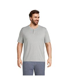 Мужская футболка Big &amp; Tall с короткими рукавами Super-T Henley Lands&apos; End