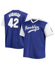 Мужская белая футболка Jackie Robinson Royal Los Angeles Dodgers Cooperstown Collection Replica Player Profile