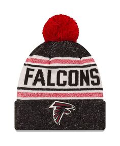 Мужская черная вязаная шапка с манжетами и помпоном Atlanta Falcons Toasty Cover New Era