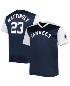 Мужская футболка темно-синего и белого цвета с изображением Дона Маттингли New York Yankees Cooperstown Collection Replica Player Profile