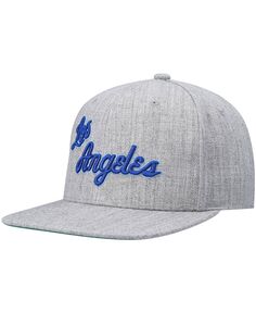 Мужская серая кепка Snapback Los Angeles Lakers Hardwood Classics Team 2.0 с меланжевым отливом Mitchell &amp; Ness