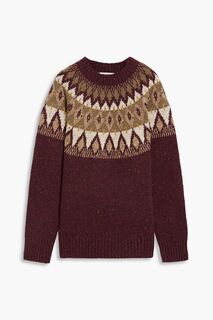 Свитер Fair Isle из смесовой шерсти RE/DONE, бордовый