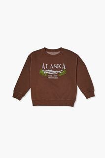 Пуловер с рисунком Аляска для девочек Forever 21, коричневый