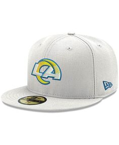 Мужская белая приталенная кепка Los Angeles Rams Omaha 59FIFTY New Era
