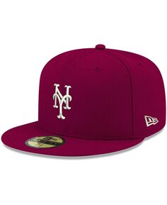 Мужская приталенная шляпа Cardinal New York Mets Logo белая 59FIFTY New Era