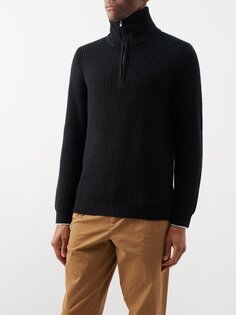 Кашемировый свитер mr millie с молнией в четверть Arch4, черный