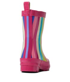 Ботинки Hatley Kids Rainbow Stripes Shiny Rain Boots (Toddler/Little Kid/Big kid), розовый