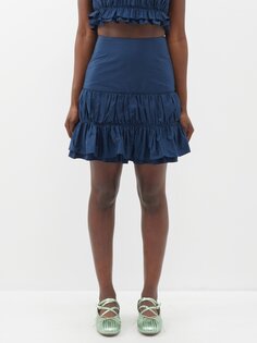 Мини-юбка carol из тафты со сборками Molly Goddard, синий