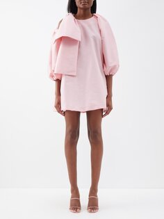 Платье мини victoria из тафты с бантами на плечах BERNADETTE, розовый