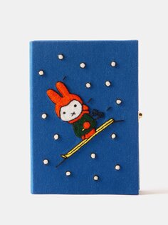 Клатч-книжка miffy ski с вышивкой Olympia Le-Tan, синий