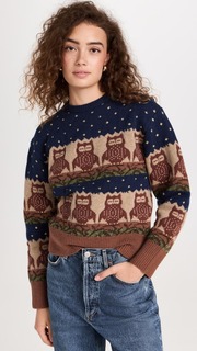 Свитер Sea Paz Owl Jacquard Crew Neck, разноцветный