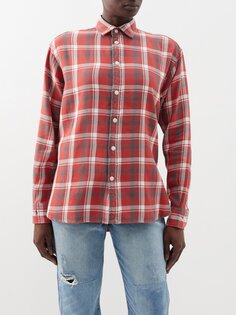 Хлопковая рубашка в клетку с длинными рукавами Polo Ralph Lauren, красный