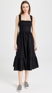 Платье Reformation Rowen Maxi Linen, черный