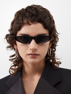 Солнцезащитные очки «кошачий глаз» из ацетата Celine Eyewear, черный