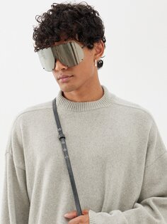 Массивные солнцезащитные очки в металлической оправе Rick Owens, черный