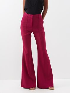 Расклешенные брюки из крепа кади Elie Saab, розовый