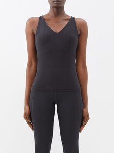 Топ из эластичного джерси super soft с перекрестными бретелями Sweaty Betty, черный