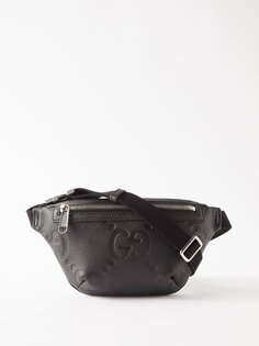 Кожаная сумка через плечо с логотипом gg Gucci, черный